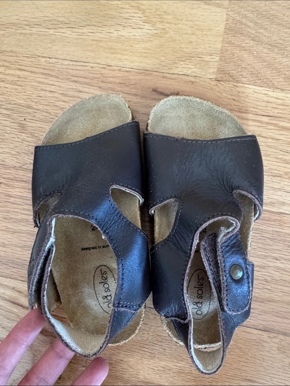 Old Soles Dark Brown Leather Baby Sandals